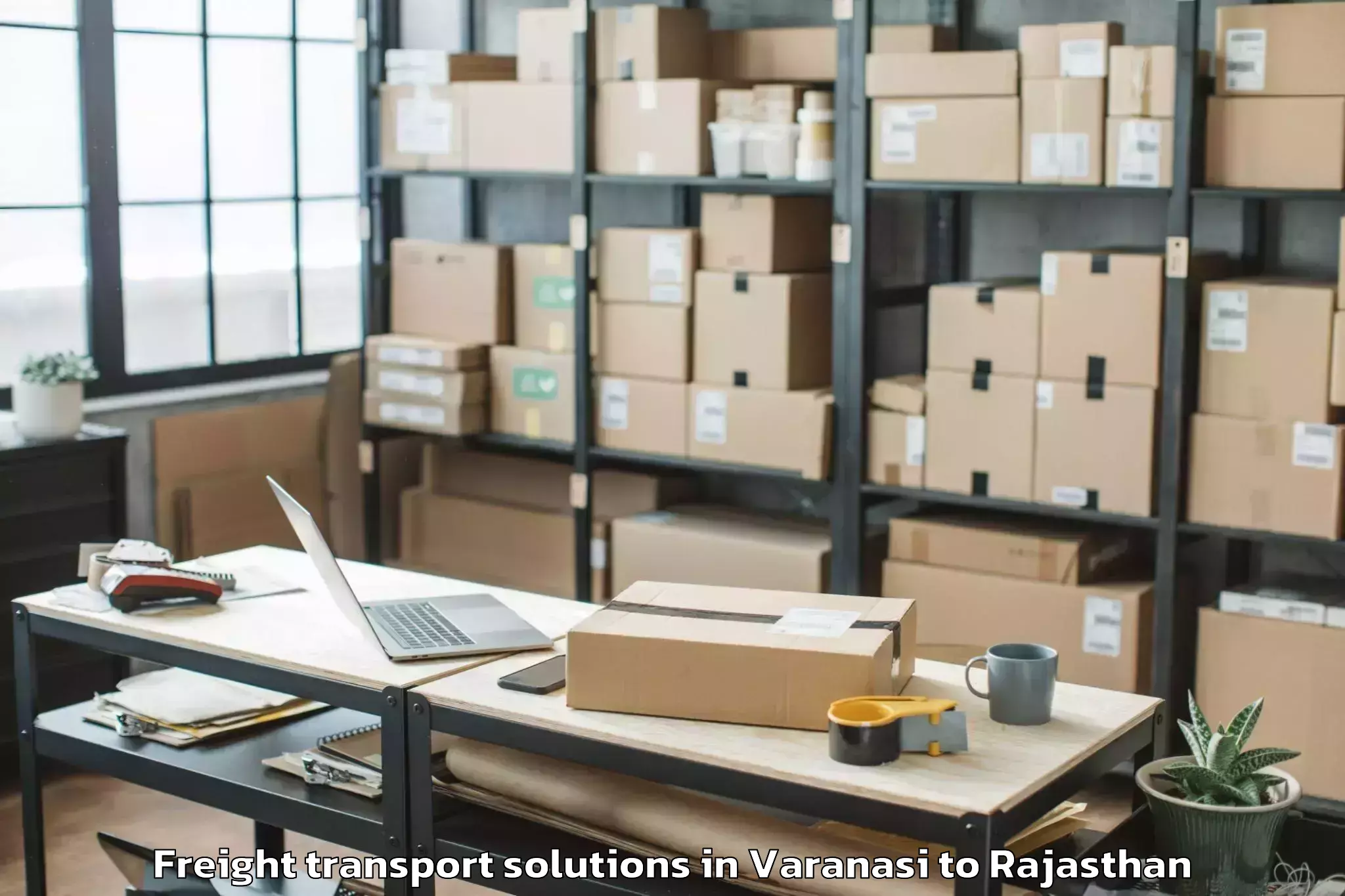 Trusted Varanasi to Malpura Freight Transport Solutions